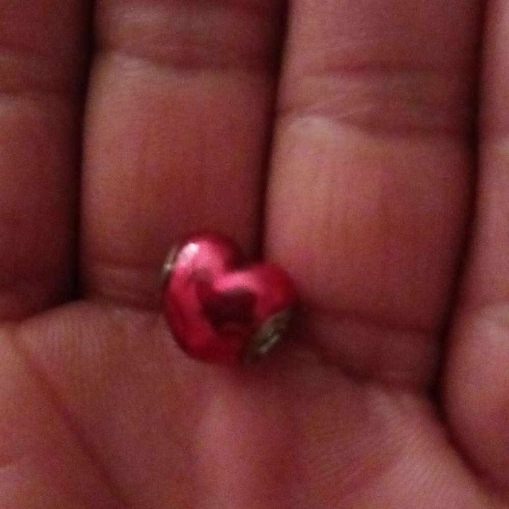 Retired Pandora Red Enamel "In My Heart" Charm
